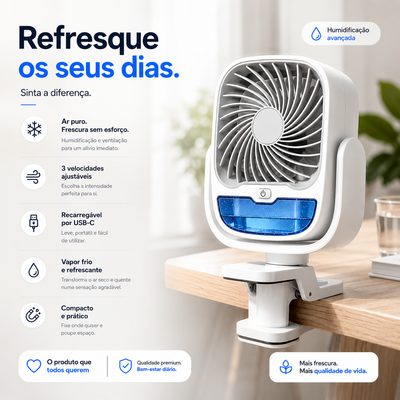 Ventilador Nebulizador Portátil con Pinza AirFresh Artic Pro™