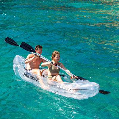Kayak Hinchable Transparente con Accesorios Paros – 312 cm, 2 Plazas